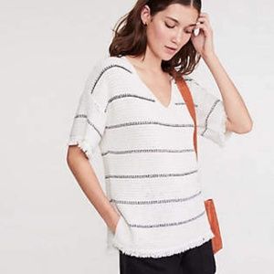 Lou & Grey Fringe-Stripe Top